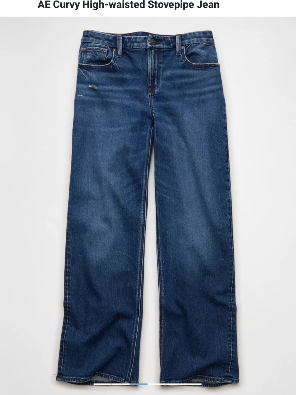 AE Curvy High-Waisted Stovepipe Jeans - Dark Blue